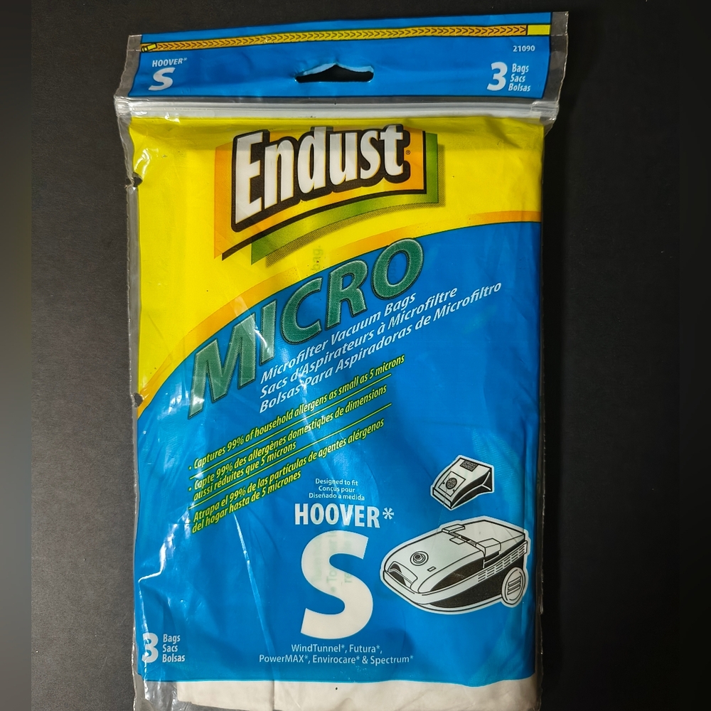 Sealed Genuine Hoover Filter Bags Type S Allergen 1 Pack of 3 Bags USA